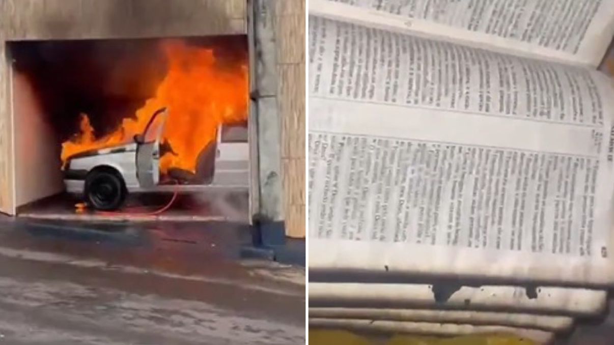 biblia-e-preservada-apos-carro-ser-destruido-por-incendio-no-parana:-foi-a-mao-de-deus